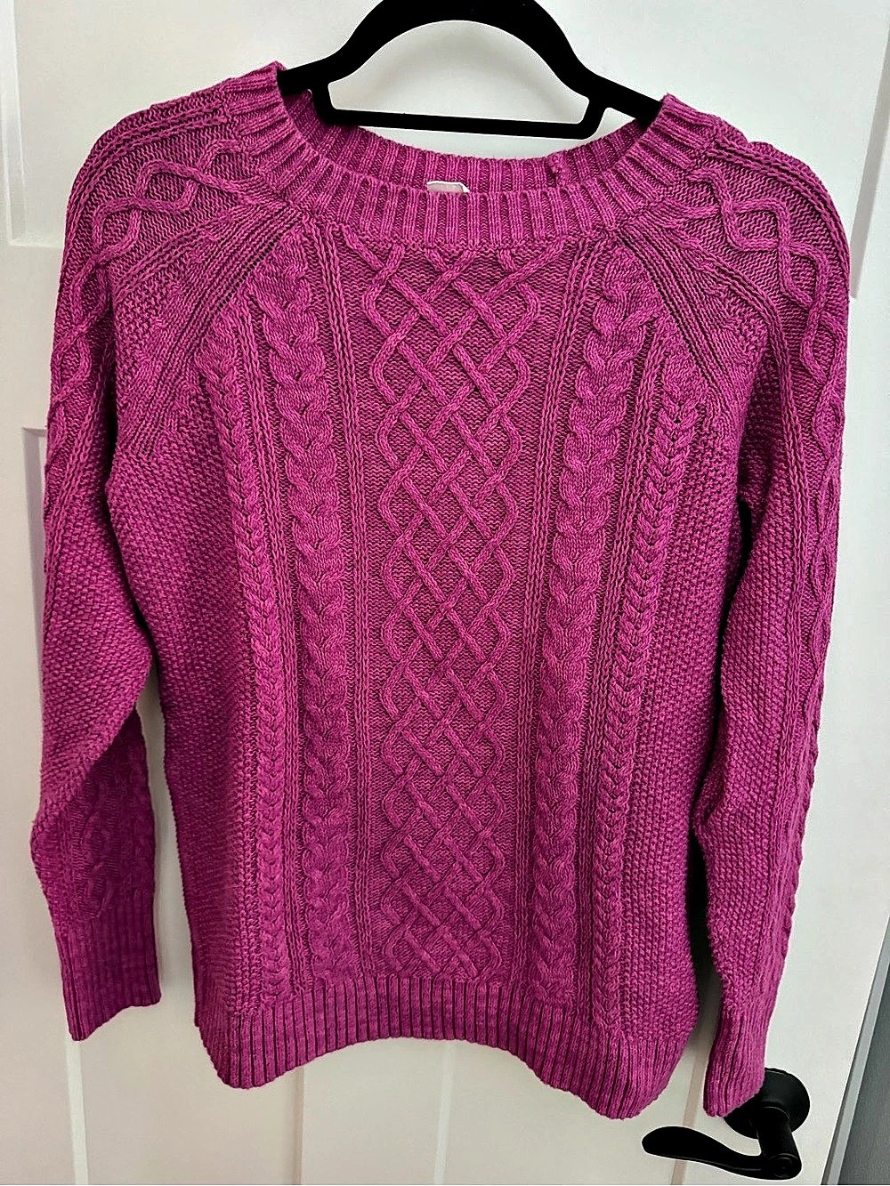 Gap Cable Knit 100% Cotton Sweater in Pink Size Medium
